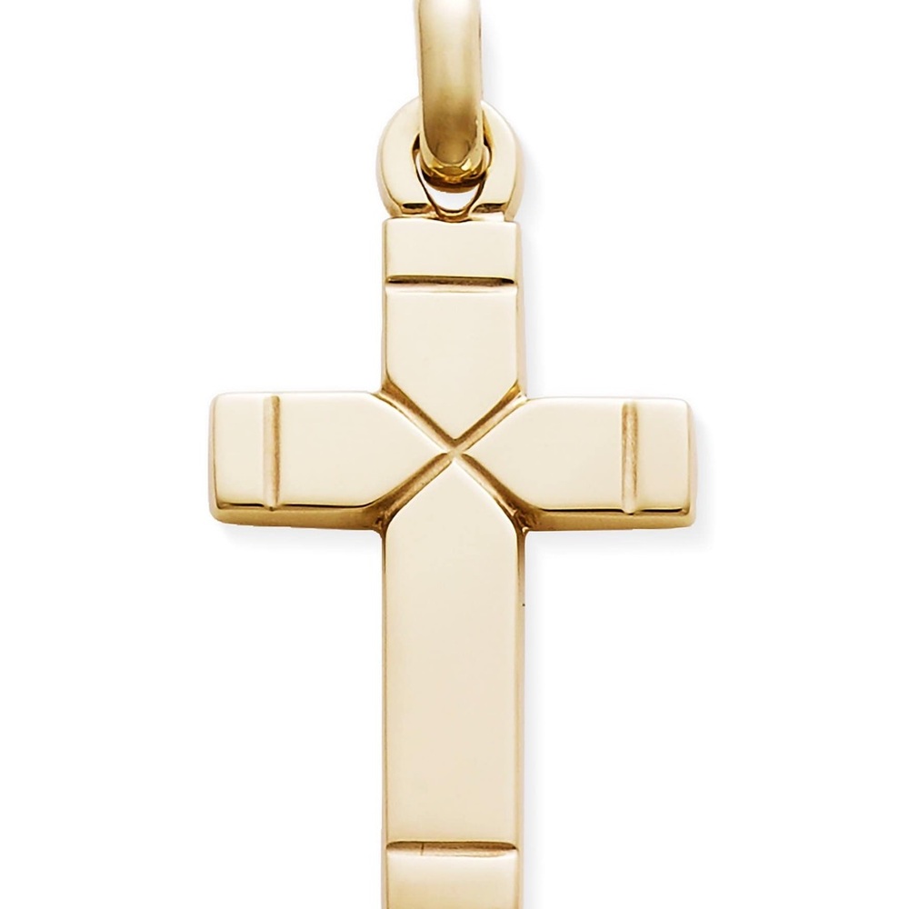 James Avery 14K Gold Medium Plain Latin 1” Cross pendant